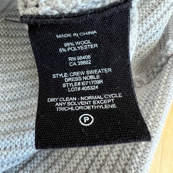 Theory women’s Noble crew grey wool blend long sleeve ribbed dress size medium - Picture 6 of 7